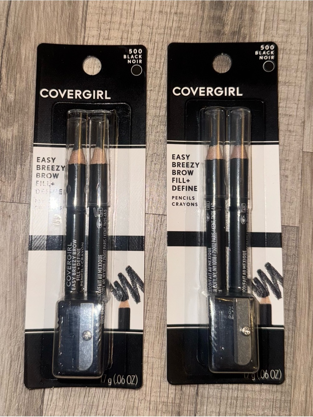 CoverGirl Easy Breezy Brow Fill + Define Pencils - Black 2pk
